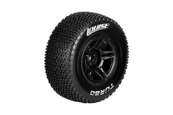 Колеса в сборе SC-TURBO 1/10 SC TIRE SOFT / BLACK RIM / MOUNTED