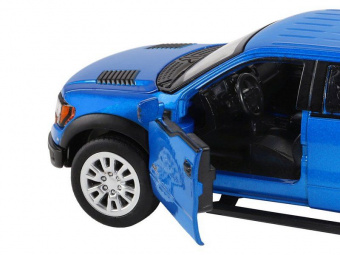 Машина ''АВТОПАНОРАМА'' Ford F-150 SVT Raptor, синий, 1/34, свет, звук, инерция, в/к 20*10*11 см