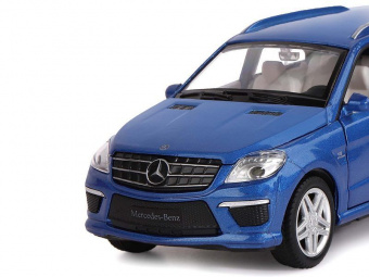 Машина ''АВТОПАНОРАМА'' Mercedes-Benz ML63 AMG, синий, 1/32, свет, звук, инерция, в/к 17,5*13,5*9 см