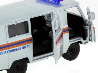 Машина ''АВТОПАНОРАМА'' инерц. УАЗ-452 (МЧС) 1/50, в/к 12*7*5,5 см