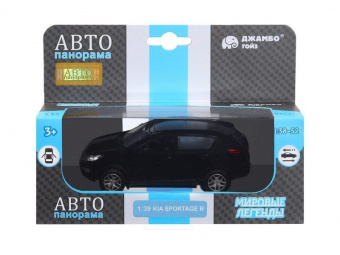 Машина ''АВТОПАНОРАМА'' KIA SPORTAGE R, черный, 1/39, инерция, в/к 17,5*12,5*6,5 см