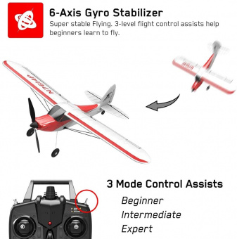 Радиоуправляемый самолет Volantex RC Sport Cub 500мм (красный) 2.4G 4ch LiPo RTF with Gyro
