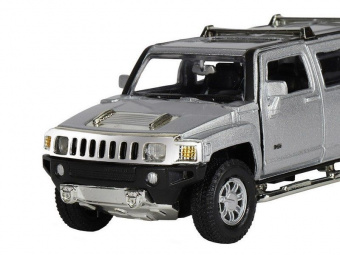 Машина ''АВТОПАНОРАМА'' Hummer H3, серебряный, 1/32, свет, звук, инерция, в/к 17,5*13,5*9 см