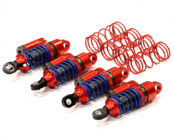 Комплект амортизаторов (4шт) (красный) для Traxxas 1/16 E-Revo, Slash, Suммit, Rally