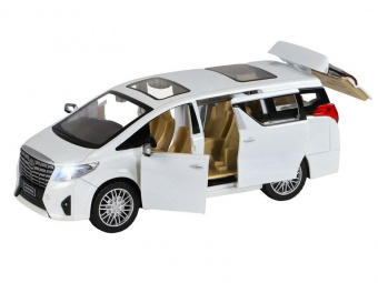 Машина ''АВТОПАНОРАМА'' Toyota Alphard, белый, 1/29, свет, звук, инерция, в/к 20*10*11 см