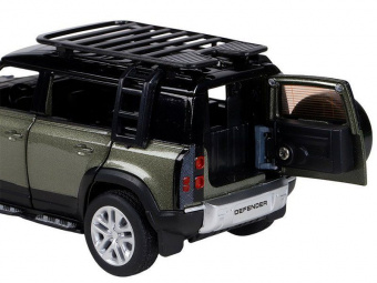 Машина АВТОПАНОРАМА Land Rover Defender 110, 1/32, зеленый, свет, звук, в/к 17,5*13,5*9 см