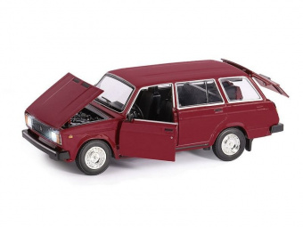 Машина ''АВТОПАНОРАМА'' ВАЗ 2104, 1/24, бордовый, инерция, в/к  24,5x12,5x10,5 см