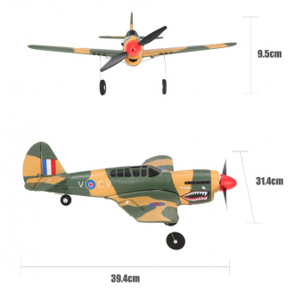 Радиоуправляемый самолет истребитель Wltoys A220 P40 (EPP) 2.4G