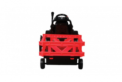 Детский электромобиль трактор с прицепом и ковшом (пульт 2.4G) Красный