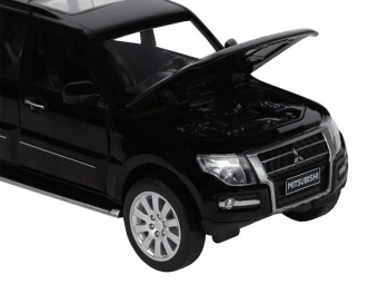 Машина ''АВТОПАНОРАМА'' Mitsubishi Pajero 4WD Tubro, черный, 1/33, свет, звук, в/к 17,5*13,5*9 см