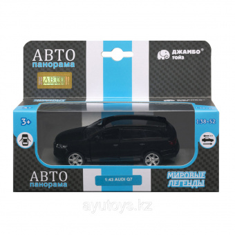 Машина АВТОПАНОРАМА Audi Q7, черный, 1/43, инерция, откр. двери, в/к 17,5*12,5*6,5 см