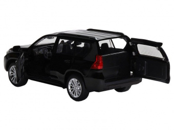 Машина ''АВТОПАНОРАМА'' Land Cruiser Prado, черный, 1/32, свет, звук, инерция, в/к 17,5*13,5*9 см
