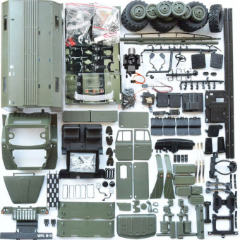 Внедорожник зеленый 1/16 6WD электро - Советский военный грузовик ''Урал'' KIT Металл
