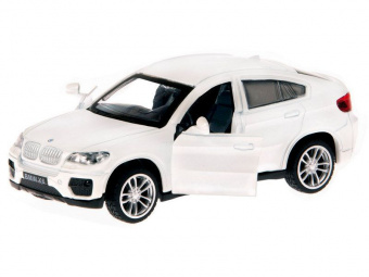 Машина АВТОПАНОРАМА BMW X6, 1/43, белый, инерция, откр. двери, в/к 17,5*12,5*6,5 см