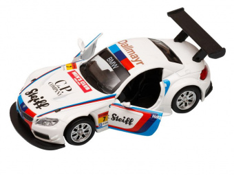 Машина АВТОПАНОРАМА BMW Z4 GT3, 1/38, белый, инерция, откр. двери, в/к 17,5*12,5*6,5 см
