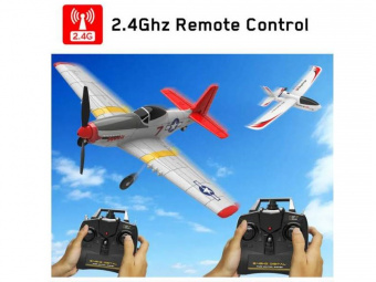 Радиоуправляемый самолет Volantex RC P51D 400мм (синий) 2.4G 4ch LiPo RTF with Gyro