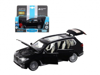 Машина ''АВТОПАНОРАМА'' BMW X7, черный, 1/32, свет, звук, инерция, в/к 17,5*13,5*9 см