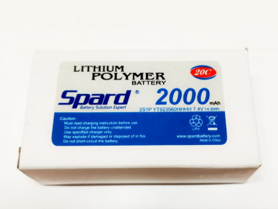 Аккумулятор Li-Po Spard 2000mAh, 7,4V, 20C, T‐plug