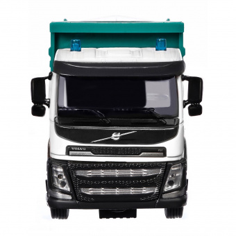 Машина ''АВТОПАНОРАМА'' Volvo самосвал, зеленый, 1/50, свет, звук, в/к 28*14*10 см