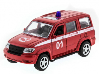 Машина ''АВТОПАНОРАМА'' инерц. УАЗ Патриот (пожарная) 1/50, в/к 12*7*5,5 см