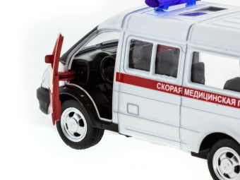 Машина ''АВТОПАНОРАМА'' инерц. ГАЗель (скорая) 1/50, в/к 14,5*8*5,5 см