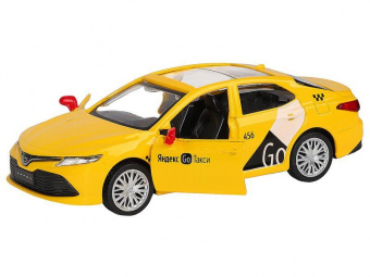 Машина АВТОПАНОРАМА Яндекс GO Toyota Camry, 1/43, желтый, инерция, откр. двери, 17,5*12,5*6,5 см