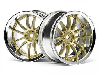Диски туринг 1/10 - WORK XSA 02C (26mm CHROME/GOLD/ вынос 6mm) 2шт