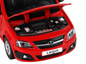 Машина ''АВТОПАНОРАМА'' LADA LARGUS, красный, 1/24, свет, звук, инерция, в/к 24,5*12,5*10,5 см