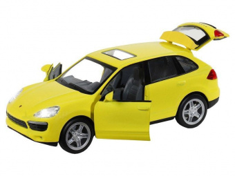Машина ''АВТОПАНОРАМА'' Porsche Cayenne S, желтый, 1/32, свет, звук, инерция, в/к 17,5*13,5*9 см
