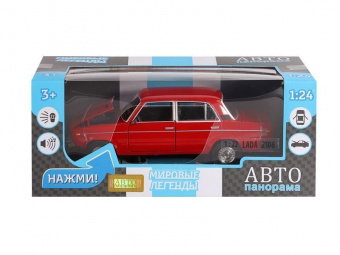 Машина ''АВТОПАНОРАМА'' ВАЗ 2106, 1/22, красный, инерция, в/к 24,5x12,5x10,5 см