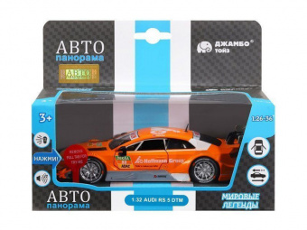 Машина ''АВТОПАНОРАМА'' Audi RS 5 DTM,оранжевый, 1/32, свет, звук, инерция, в/к 17,5*13,5*9 см