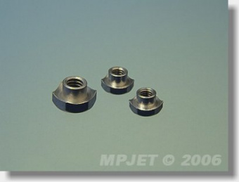 Гайка шестигранная врезная M3, сталь, никелевое покрытие, MPJet, 4шт.