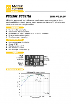 Усилитель напряжения Matek, 1S Li до 5V 