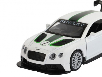 Машина ''АВТОПАНОРАМА'' Bentley Continental GT3, белый, 1/43, инерция, в/к 17,5*12,5*6,5 см