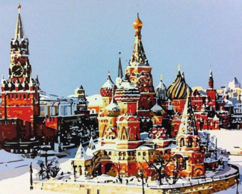 Картина по номерам Кремль 40х50