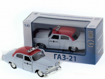 Машина ''АВТОПАНОРАМА'' инерц.ГАЗ-21 (такси) 1/43, в/к 14*7*5,5 см