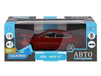 Машина ''АВТОПАНОРАМА'' Audi A7, красный, 1/24, свет, звук, в/к 24,5*12,5*10,5 см