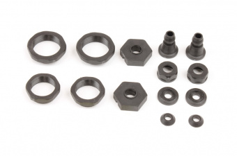 PLASTIC SHOCK COLLARS,14mm HEXES & SHOCK STAND OFF SET
