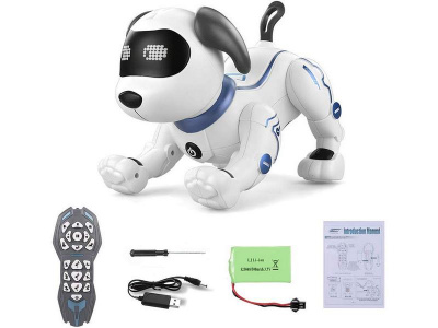 Радиоуправляемая робот-собака LENENG TOYS K16 звук, свет, танцы, сенсор