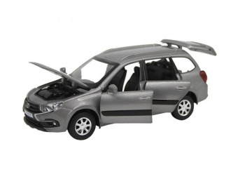 Машина ''АВТОПАНОРАМА'' LADA GRANTA CROSS, серый, 1/24, свет, звук, инерция, в/к 24,5*12,5*10,5 см