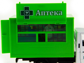 Машина ''АВТОПАНОРАМА'' ГАЗель (аптека) 1/28, в/к 24*14*12 см