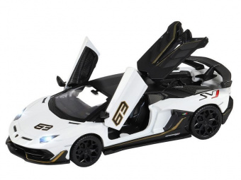Машина ''АВТОПАНОРАМА'' Lamborghini SVJ, белый, 1/32, свет, звук, инерция, в/к 17,5*12,5*6,5 см