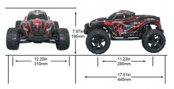 Радиоуправляемый монстр Remo Hobby MMAX (красный) 4WD 2.4G 1/10 RTR