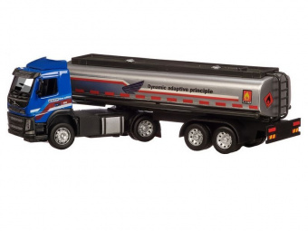 Машина ''АВТОПАНОРАМА'' Volvo бензовоз, голубой, 1/50, свет, звук, в/к 28*14*10 см