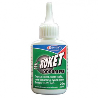 Deluxe Roket Odourless - цианакрилатный клей 10-20 с, без запоха, 20 г жидкий