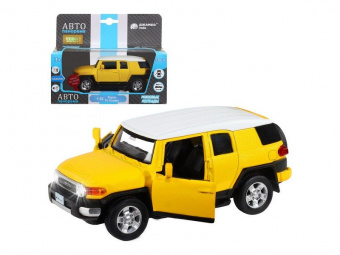 Машина ''АВТОПАНОРАМА'' Toyota FJ Cruiser,желтый, 1/32, свет, звук, инерция, в/к 17,5*13,5*9 см