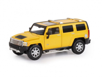 Машина ''АВТОПАНОРАМА'' Hummer H3, желтый, 1/24, свет, звук, в/к 24,5*12,5*10,5 см