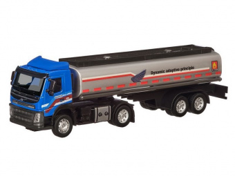 Машина ''АВТОПАНОРАМА'' Volvo бензовоз, голубой, 1/50, свет, звук, в/к 28*14*10 см
