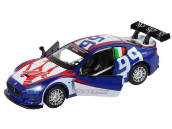 Машина ''АВТОПАНОРАМА'' Maserati Gran Turismo MC GT4, синий, 1/32, свет, звук, в/к 17,5*13,5*9 см