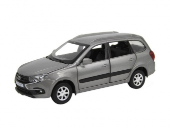 Машина ''АВТОПАНОРАМА'' LADA GRANTA CROSS, серый, 1/24, свет, звук, инерция, в/к 24,5*12,5*10,5 см